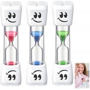 Lot De 3 Sabliers Souriants Multicolores Pour Enfants,Sablier Brosse &Agrave; Dents 2 Minutes Bleu,Rose & Vert,Minuteur En Acrylique R&eacute;sistant,Portable Et Silencieux Pour Routines D'hygi&egrave;ne,&Eacute;coles Et Ma - Neuf