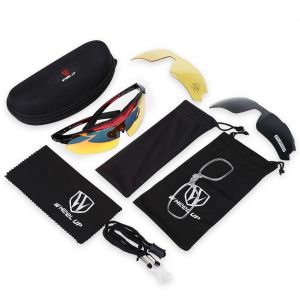 Lunettes De Soleil De Sport D'exterieur Wheel Up, Coupe-Vent, Protection Uv, Pour Vtt, Cyclisme (Rouge Et Noir) - Neuf