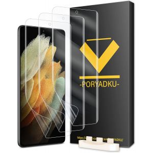 3+1 For Protection Pour Samsung Galaxy S21 Ultra 5g 3 Pièces Tpu Protection Ecran,Avec Cadre D'installation 1 Pièces,Sans Bulle,Compatible Avec D'empreintes [Non-Verre] - Neuf