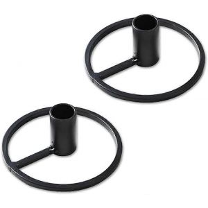 2 Bougeoirs Pcs Pour Bougies Piliers,Métal Noir Forgé Cône De Fer Supports Candélabre,Bougies - Neuf