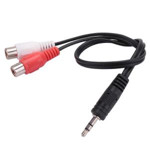 Adaptateur st&eacute;r&eacute;o casque 3,5 mm vers 2 c&acirc;bles audio adaptateur RCA,3,5 mm m&acirc;le vers 2x RCA femelle - Neuf
