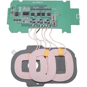 KAL-Chargeur Sans Fil Bricolage, Bobine De Carte De Circuit Imprim&eacute; Sans Fil Qi Module &Eacute;metteur Bricolage &Agrave; 3 Bobines Module De Charge Sans Fil 5V 2A Pour Iphone Pour Samsung - Neuf