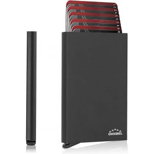 CAUC-Porte Carte Bancaire S&eacute;curise Anti Piratage Peut Ranger 8 a10 Cartes Femme et Homme Rigide M&eacute;talique en Aluminium-Porte Carte Credit Pop up en M&eacute;tal avec Protection Anti RFID sans Contact - Neuf