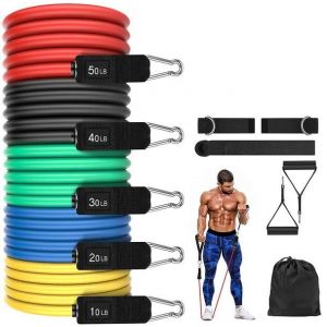 Ensemble De 12 Bandes De R&eacute;sistance Pour Hommes Et Femmes - Bandes D'entra&icirc;nement Polyvalentes Avec Diff&eacute;rents Niveaux De R&eacute;sistance Et Accessoires Pour La Maison Et Les Voyages - Neuf