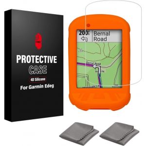 Kal-Cnc Coque De Protection En Silicone Pour Garmin Edge 530 830 130 1030 Film Protecteur D'écran En Verre Trempé Pour Garmin Edge 530 830 130 1030 Film Anti-Rayures Haute Définition Couverture Compl - Neuf
