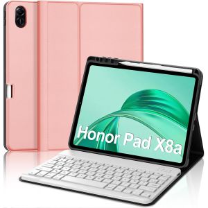 KAL-Clavier Pour Honor Pad X8A 11 Pouces, Azerty Français Keyboard Sans Fil, Bluetooth Removable Keyboard Case For Honor Pad X8A 11 Pouces, Or Rose - Neuf