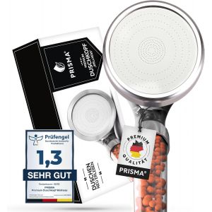 PRISMA Pommeau de douche pour une exp&eacute;rience de douche unique &iquest; Plus de pression d'eau, &eacute;conomie d'eau, 3 fonctions avec filtre, douche &agrave; effet pluie, pommeau de douche massage - Neuf