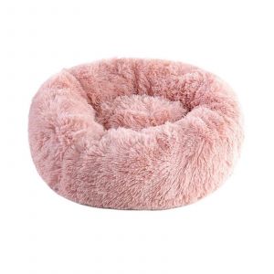 Panier Rond Antiderapant En Peluche Pour Chat, Coussin Chaud D'hiver De 90 Cm, Tapis De Niche Rose Pour Chien Et Chiot - Neuf