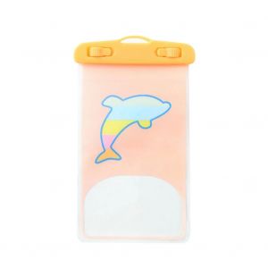 Dessin Anim&eacute; Animal &Eacute;tanche Pvc T&eacute;l&eacute;phone Sac Pochette &Eacute;tui Pour La Nagage Navigation De Plaisance Surf (Dauphin Orange) - Neuf