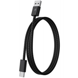 Carplay C&acirc;ble Charge Tress&eacute; Pour Iphone 16 16e 15,3a 18w 1m Tress&eacute; Carplay C&acirc;ble Usb A Vers Usb C Pour Apple Carplay & Android Auto,Chargeur Voiture Donn&eacute;es Pour Samsung A16 A06 A56 Pixel 9a 8,Noir - Neuf