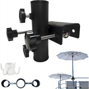 Ulteronixshop-Support De Parasol Pour Balustrade De Balcon, Support De Parasol Pour Tube De Parasol De 23 &Agrave; 38 Mm De Diam&egrave;tre, R&eacute;glable Avec Crochets, Support De Parasol Stable Pour Balcon, Terrasse, - Neuf