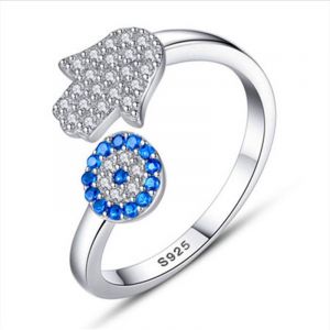 Bague Ouverte En Oxyde De Zirconium Pour Femme, 1 Pièce, Bague De Fiançailles En Argent - Neuf