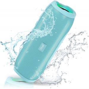 Enceinte Bluetooth Portable, 20W HD St&eacute;r&eacute;o Haut-Parleur Bluetooth avec Lumi&egrave;re LED, Enceinte Portable sans Fil 36H Playtime Super Autonomie, &Eacute;tanche IPX6 Micro Int&eacute;gr&eacute; Support AUX, TF/USB, Radio FM - Neuf