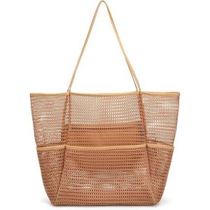 Grand sac fourre-tout de plage en maille 2023 pour femmes, avec plusieurs poches, idéal pour les voyages en famille, la natation, la piscine et l'eau - Neuf