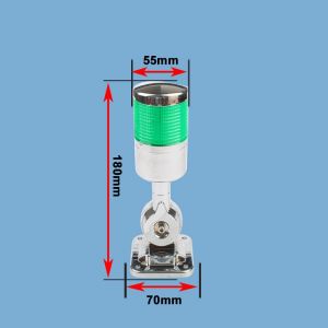 Lumière De Pile Rotative 180 Rouge Ambre Vert Voyant D'avertissement Industriel Pour Machine Cnc Dc12-24v Ac110-220v Lumière Clignotante Constante Led - Type 1 Layer-Vert-Sliver-Ac110-220v-Buzzer - Neuf