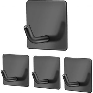 Lot de 4 crochets auto-adhésifs, crochets muraux à coller, robustes, étanches, porte-serviettes pour salle de bain, cuisine, placard, porte, crochets en acier inoxydable. - Neuf
