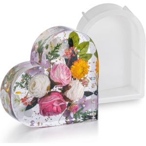 Profonde Moulesr&eacute;sine &Eacute;poxy Moules, Moule G&eacute;om&eacute;trique, R&eacute;sine &Eacute;poxy 3d Grand Moule, Silicone R&eacute;sine Moules Silicone R&eacute;sine &Eacute;poxy Forme De C?ur Pour Bricolage Fleurs L'art Der&eacute;sine Coul&eacute;e R&eacute;sine - Neuf