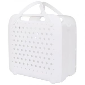HJLIAN Panier a linge pliable et etanche avec poignee, en plastique, a suspendre au mur, pour la maison, blanc - Neuf
