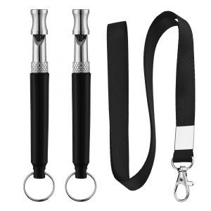 Hjlian (Non Disponible Sur Le Site Europeen) Fournitures De Dressage Pour Animaux De Compagnie Ensemble De Sifflet De Dressage Pour Chien Sifflet Pour Chien Sifflet Pour Chien Sifflet Pour Chien Sifflet A Ultrasons Pour Chien (2 Ensembles Noirs) - Neuf
