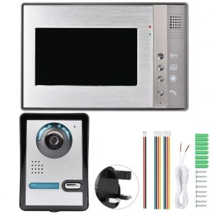 Interphone video filaire avec ecran LCD TFT 7 pouces, sonnette, systeme d'interphone domestique, AC 110-220 V (prise britannique) - Neuf