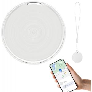 KAL-Android Smart Tag Localisateur De Cl&eacute;s Bluetooth Compatible Avec L'Application Google Find My Device (Android Uniquement) Pour Bagages, Sacs, Valises, Portefeuilles, &Eacute;tanche Ip53, Blanc, 1 - Neuf
