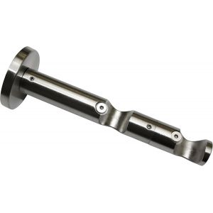 Double Support Ouvert pour Tringle à Rideau,Métal,Effet INOX,8 x 8 x 0,02 cm - Neuf