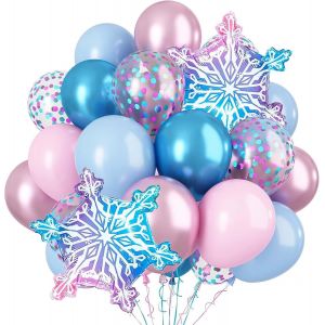 Snowflake Balloons, Snowflake Balloon, Aluminium Snowflake Balloons, Snowflakes Theme, Blue Snowflakes Balloon, Blue Foil Balloons, Birthday Balloon Blue - Neuf
