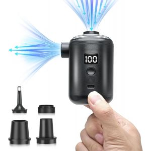 Loc-Pompe &Agrave; Air &Eacute;lectrique,3600mah Pompe &Agrave; Air Rechargeable Usb,Mini Gonfleur &Eacute;lectrique,280l/Min,Avec Jeu De 4 Buses,Affichage Num&eacute;rique De La Batterie,Portable Pour Matelas Gonflable,Camping - Neuf