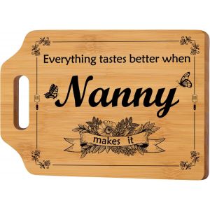 Senior-Planche &Agrave; D&eacute;couper Grav&eacute;e &Agrave; La Main Pour Grand-M&egrave;re, Cadeau De Cuisine Pour Grand-M&egrave;re De La Part De Petits-Enfants, Cadeaux Pour Grand-M&egrave;re Pour Un Anniversaire, No&euml;l, La F&ecirc;te Des M&egrave;[L1593] - Neuf