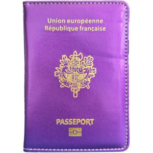 TRAHOO-Porte Passeport Housse Prot&egrave;ge Passeports Cuir Pochette &eacute;tui pour Passeport Voyage Protection Housse de Passeport (Violet) - Neuf