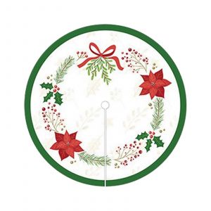 Jupe de sapin de No&euml;l, tapis de sol rond de 60 cm (23,62 po), compatible avec la d&eacute;coration du salon, offres sp&eacute;ciales pour l'ext&eacute;rieur la veille de No&euml;l - Neuf