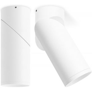2 Pcs Spot En Saillie Orientable Blanc, Spots De Plafond Avec Douille Gu10, Ronde Plafonnier Spot En Aluminium, Plafonnier Spot Led Orientable Pour Murs Et Plafonds, Ampoule Non Incluse - Neuf