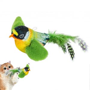 Jouet oiseau pour chats, oiseau en peluche qui vole et gazouille, jouet interactif pour chats, oiseau volant, activ&iquest;&iquest; par le toucher - Neuf