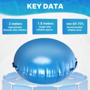 Coussin de piscine hivernage coussin flottant oreiller piscine 200x200cm rond r&eacute;sistant au gel pour piscines hors sol 2 pi&egrave;ces - Neuf