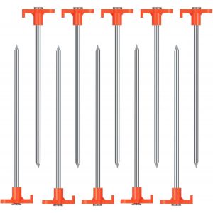 Eryi-Sardines Pour Tente,10 Pcs Piquets De Tente Robustes En Métal Galvanisé Acier Forgé Sardines De Fixation Pour Sol Dur Camping Jardin Plage Prairie Fixation De Tente Et Bache De Jardin - Neuf