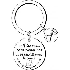 Kal-Cadeaux Porte Cl&eacute;s Parrain Homme Meilleur Parrain - Bijoux Parrain Cadeau Bapt&ecirc;me - Demande Futur Parrain - Cadeau No&euml;l, Anniversaire Parrain - Porte-Clefs - Neuf