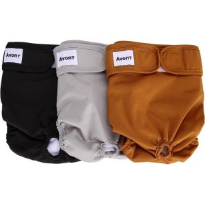 3 Couches Lavables Pour Chien Femelle,Culotte Protection Confort Nappy Lors Des Périodes Physiologiques,De Chaleurs,D'incontinence-Noir/Gris/Marron-Xs(15-21.5cm) - Neuf