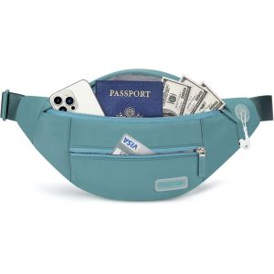 TIANYI-Grand Sac Banane pour Femme et Homme, Sac Banane avec Prise Casque et 4 Poches zippées, Ceinture réglable pour Le Cyclisme, la Course, Le Jogging, Les Voyages, l'extérieur - Neuf