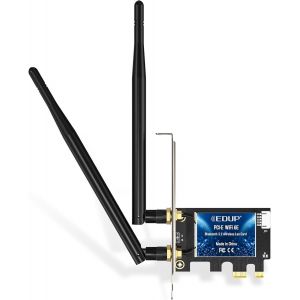 GUJL-Carte Wifi 6E Bluetooth 5.3 Pcie Wlan Intel Ax210 5400 Mbit/S-Adaptateur De Carte R&eacute;seau Wlan 802.11Ax Double Bande 2,4 Ghz/5 Ghz-Puce Ax210 Pour Pc De Bureau Windows 10&11 64 Bits - Neuf