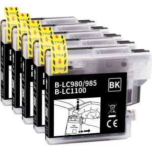5-Pack LC1100XL LC980XL Cartouche d'encre Compatible pour Brother LC1100 LC980 LC985 pour Brother DCP-195C DCP-585CW DCP-385C DCP-375CW MFC-990CW MFC-6490CW MFC-490CW MFC-5890CN MFC-J615W - Neuf