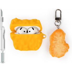 ELVORIX-Housse et Stylo de Nettoyage pour AirPods 4e G&eacute;n&eacute;ration &Eacute;couteurs Sans Fil, Coque de Protection de Chargement en Silicone Dessin Anim&eacute; et Stylo de Nettoyage 3-en-1 pour AirPods 4 avec Poup&eacute;e - Neuf