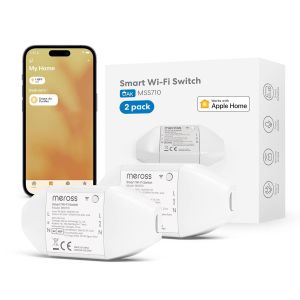 Interrupteur Connecté Wifi, Interrupteur Intelligent Compatible Avec Apple Homekit, Alexa Et Google Home, 10A Diy Commutateur Avec Commande Vocale, Contrôle À Distance Et Fonction [MAT791075] - Neuf