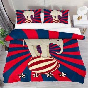 Parure De Lit Avec Housse De Couette Et Taie D'oreiller, Motif Éléphant, Motif Dessin Anime, Decoration Pour Chambre De Garcon Ou De Fille - Neuf