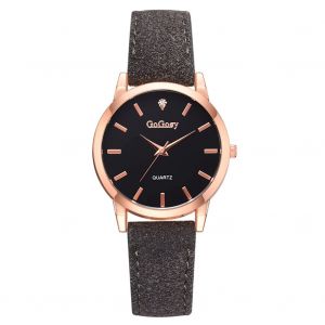 Montre A Quartz Tendance Pour Femme, Cadran Rond, Style Decontracte (Gris) - Neuf