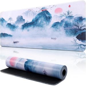 DDA-Tapis de Souris de Jeu, 800 x 300mm XXL Tapis Souris Gaming Grand, Tapis Bureau Antidérapant Étanche, sous Main Souris à Bords Cousus pour Gamer, Ordinateur, PC - Neuf