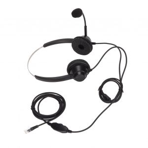 Casque telephonique filaire binaural a reduction de bruit avec prise RJ9 et micro pour telephone VoIP - Neuf