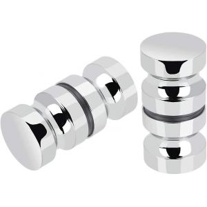 2 paires de poign&eacute;es de porte de douche coulissantes en acier inoxydable poign&eacute;es de porte de douche en verre pour salle de bain cuisine - Neuf