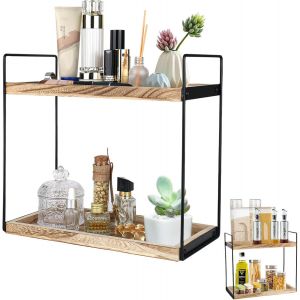Yemaesre-Organisateur De Salle De Bain À 2 Niveaux ¿ Étagère Pour Salle De Bain Et Cuisine Cadre En Métal¿ Rangement Et Organisation De La Salle De Bain Pour Produits Cosmétiques - Neuf