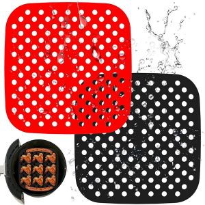APLU-Lot De 2 Tapis De Friteuse D'Air En Silicone R&eacute;utilisables Pour Friteuse De 3,5 L Et 5,5 L - Neuf