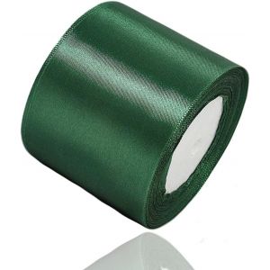 Ruban De Satin Vert Fonc&eacute; 75 Mm X 22 M - Pour D&eacute;coration De Cadeau De Mariage, De Bapt&ecirc;me Et D'anniversaire - Neuf